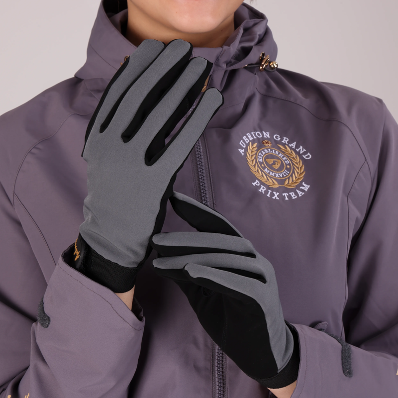 Aubrion Team Fleece Riding Gloves - Grey-1
